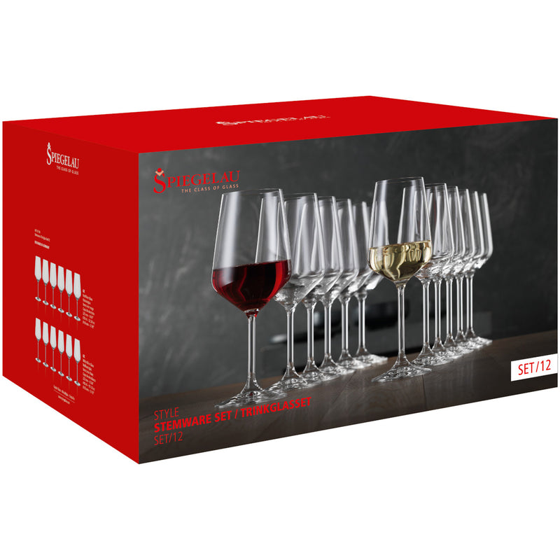 SPIEGELAU SET 12 COPAS STYLE TINTO Y BLANCO