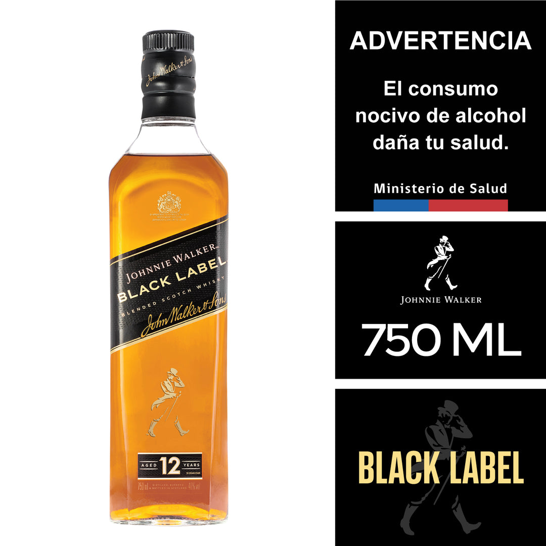 WHISKY JOHNNIE WALKER BLACK LABEL 750 ML – El Mundo del Vino