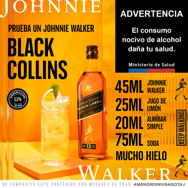 WHISKY JOHNNIE WALKER BLACK LABEL 750 ML