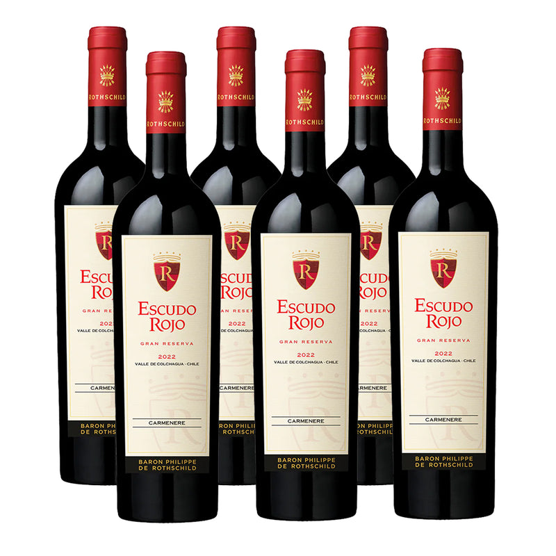 CAJA X 6 ESCUDO ROJO GRAN RESERVA RESERVA CARMENERE 750 ML